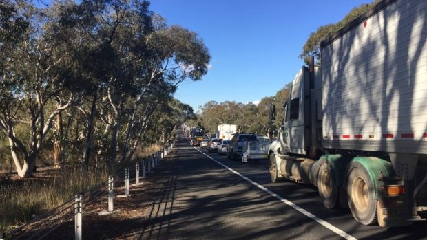Traffic on the Hume Highway was brought to a standstill after the crash.