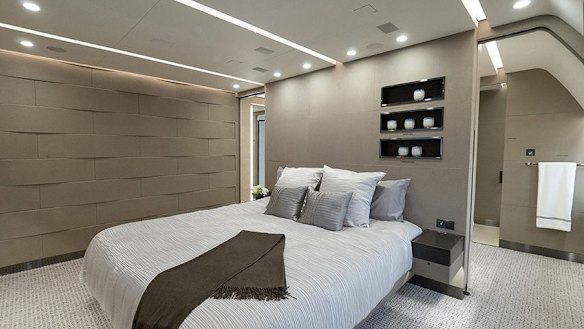 On board the private Boeing Dreamliner, the BBJ 787 VVIP.