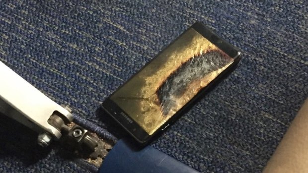 A US plane was evacuated last week after a phone caught fire.