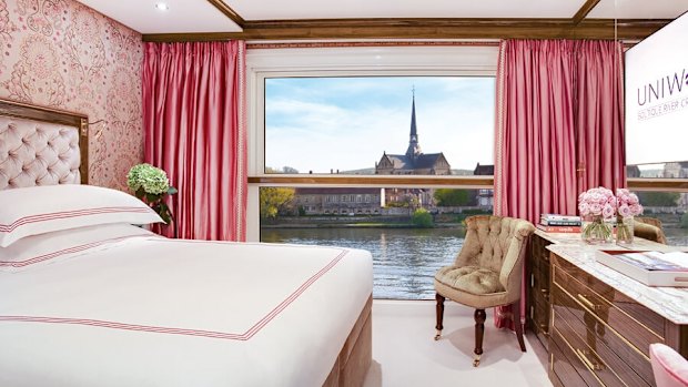 Stateroom on Uniworld's SS Joie de Vivre.