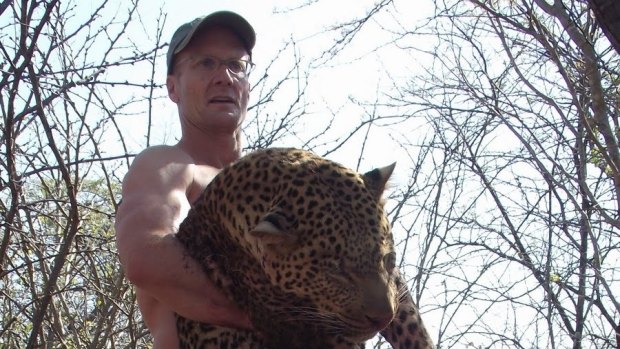 Walter Palmer photos from Blogger site Trophy Hunter America Walt Palmer with a 79-kilogram Leopard taken with hounds in Zimbabwe.