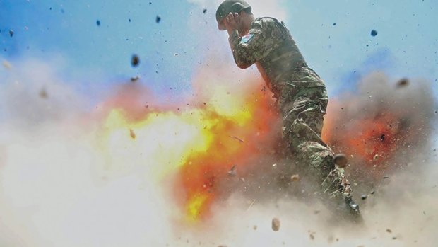 The photo taken by Hilda Clayton at the moment she was killed when a mortar tube accidentally exploded during an Afghan National Army live-fire training exercise.