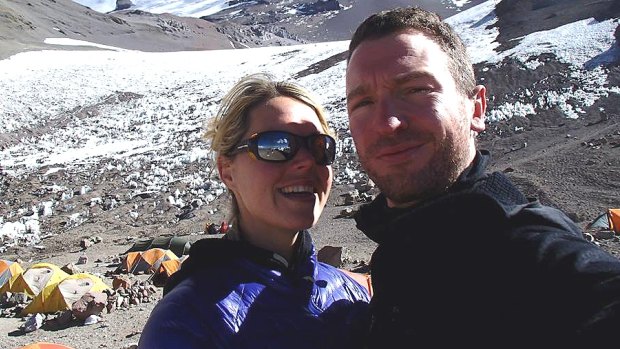 Maria Strydom, who died on a climb to the summit of Mount Everest, with her husband, Robert Gropal.