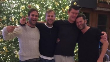 Stefanovic with close friend, billionaire James Packer, and friends.