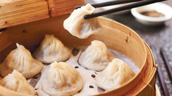 A steamer of HuTong's xiao long bao.