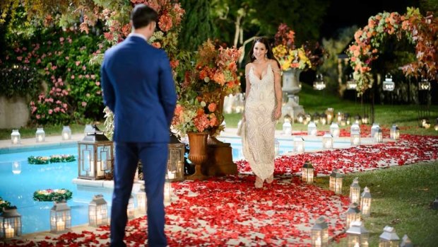 Sam Wood and Snezana Markoski at 2015 finale of The Bachelor, which was filmed on location at Fernhill Estate. 