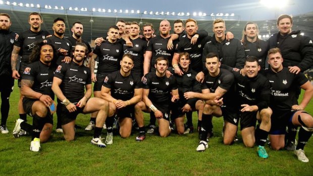 Start of something big? The Toronto Wolfpack after their first game, against Hull earlier this year.