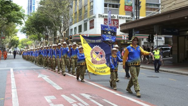 The final part of the march took cadets from King George Square to Anzac Square.