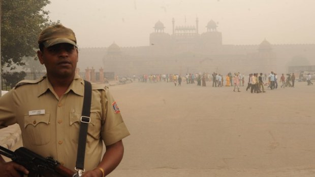 Pollution in New Delhi: not very welcoming.