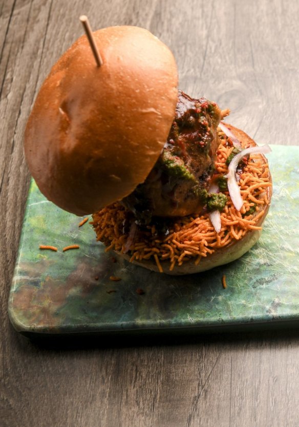 Vada pav from Burger Shurger in Elsternwick.