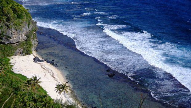 A beach on Rurutu, French Polynesia.