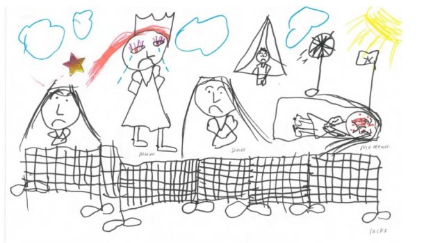 A drawing from a child in the Wickham Point detention centre in Darwin.