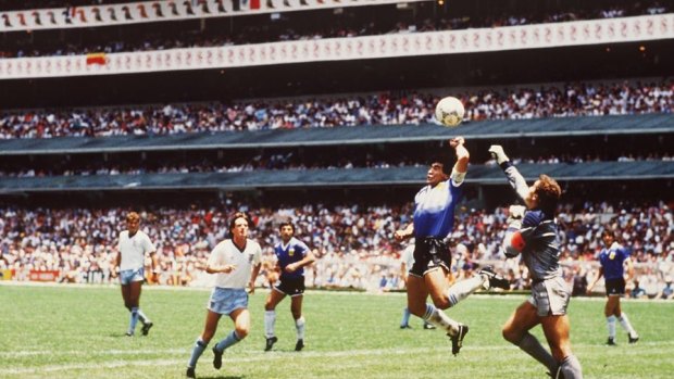 Hand of God: Diego Maradona sent the ball into the back of the net.