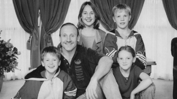 Gary Ablett and his children (from bottom left) Gary Ablett Jr, 11, Natasha, 13, Nathan, 10, and Alisha, 8.