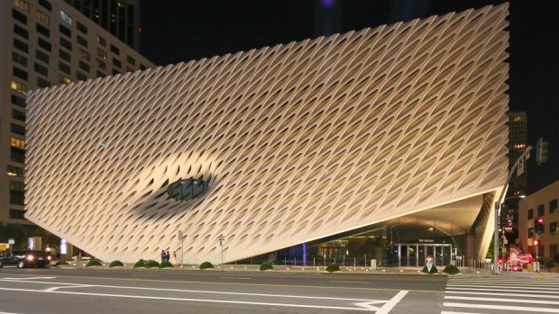 The Broad Museum on Grand Avenue in Los Angeles, California. 