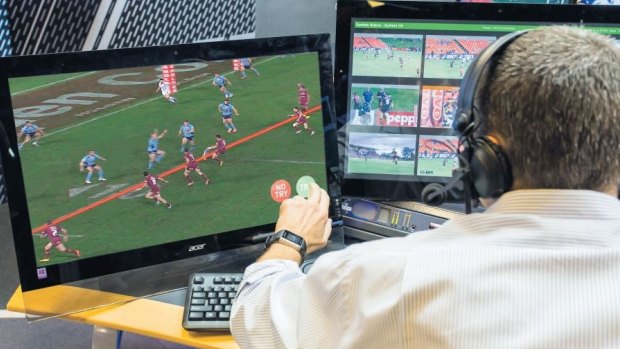 Bunker heat: The NRL has been testing a virtual onside line using Hawk-Eye technology.