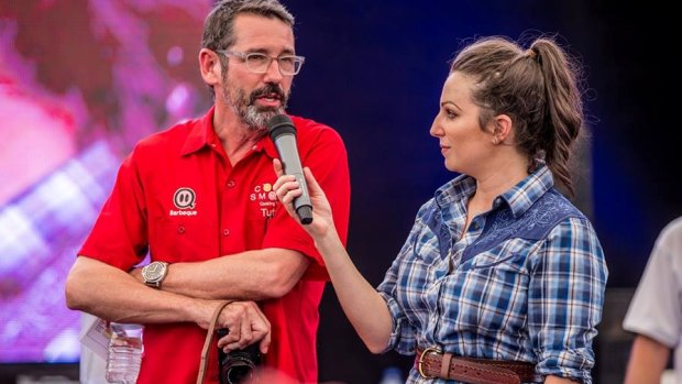 Masters of the game: US competitive barbecuing champion Tuffy Stone, left, and Australian meat guru Jess Pryles present at last year's Meatstock festival in Sydney.