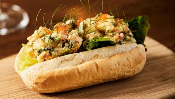 Celebrate Australia Day at O'Connell's with an Aussie favourite: BBQ prawns in a roll.