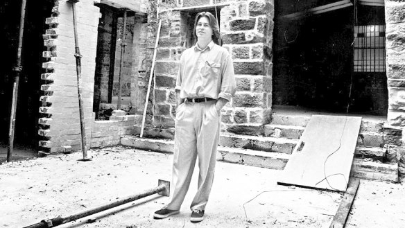 Neil Perry surveys restoration work at his new Rockpool restaurant in 1988.