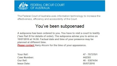 Real or fake? An email from the Federal Circuit Court of Australia.