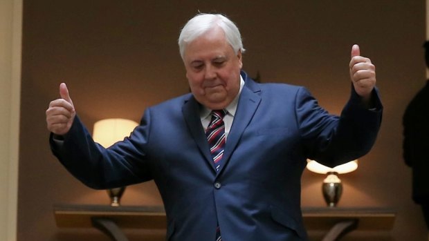 Clive Palmer has returned from his "romantic" luxury cruise with his wife.