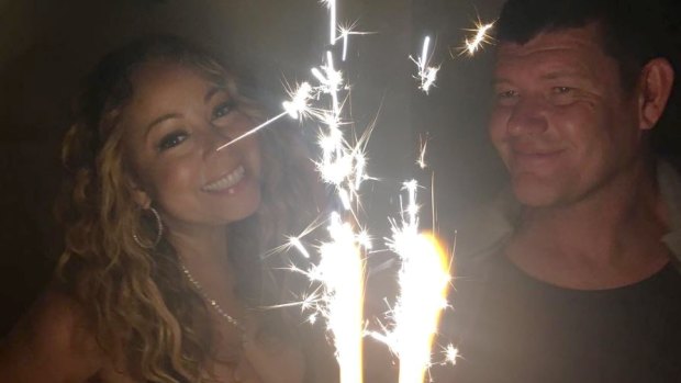 Packer with ex-fiancee Mariah Carey.