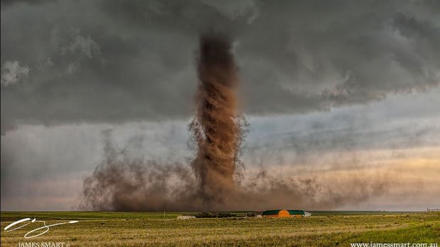 James' winning photo of the rare cyclone in Colorado earlier this year.