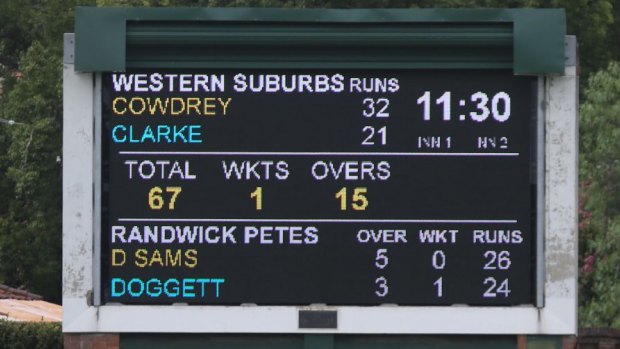 Back on the scoreboard: Clarke appears for Western Suburbs with 21 runs to his name.