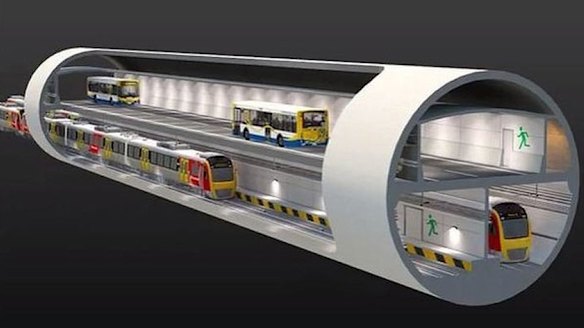 The scrapped BaT Tunnel would have catered for both buses and trains.