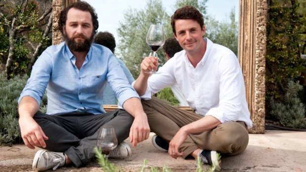 Matthew Rhys, left, and Matthew Goode star in The Wine Show on SBS.