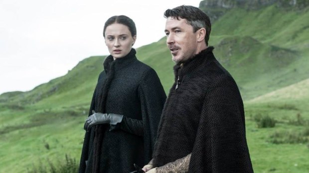 Sansa Stark with Littlefinger in <i>Game of Thrones</i> season 5.