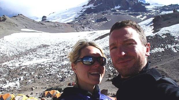 Maria Strydom, who died on a climb to the summit of Mount Everest, with her husband, Robert Gropal.