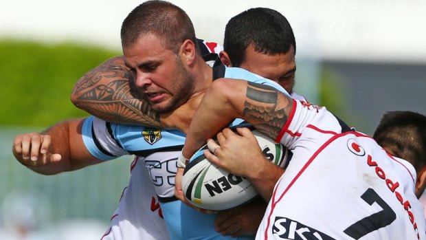 Hot property: Cronulla’s Wade Graham in action against the Warriors.