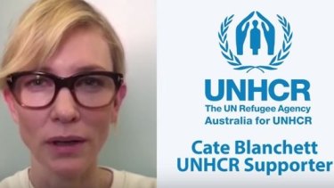 Cate Blanchett has urged Australians to donate to the UNHCR.