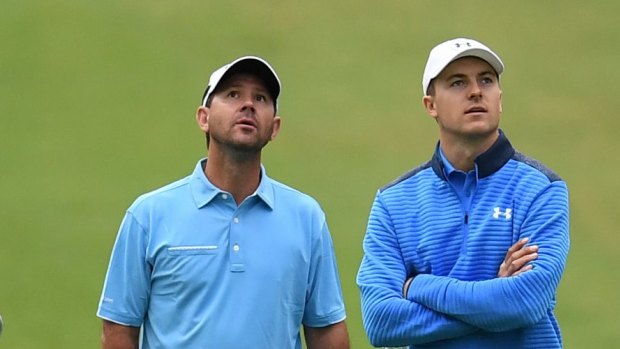 Ricky Ponting and Jordan Spieth at the Australian Open pro-am on Wednesday.