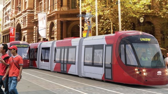 Artist's impression of the Circular Quay-eastern suburbs light rail line.