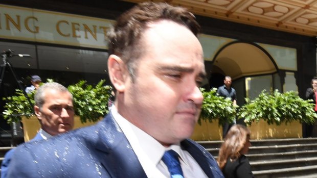Former Nine Journalist Ben McCormack leaves the Downing Centre Court.