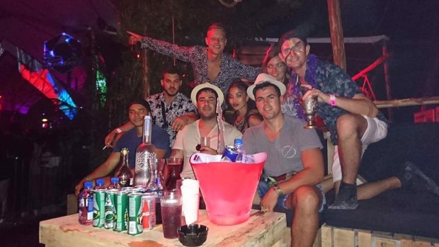 A group of Perth friends celebrate in Playa del Carmen in Mexico just hours before the shooting.