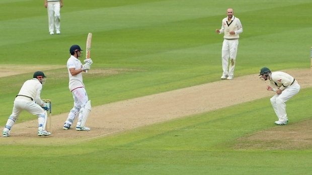 Unbelievable grab: England captain Alastair Cook is caught by Adam Voges.