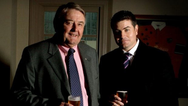 Stuart Laundy (right) with his father Arthur Laundy in The Harlequin Inn.