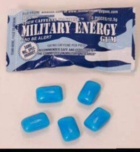 Dog food: Military Energy Gum.