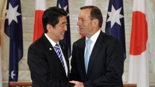 Tony Abbott has shown his complete lack of understanding of the rules of the game in his speech to Shinzo Abe, when he mentioned the war.