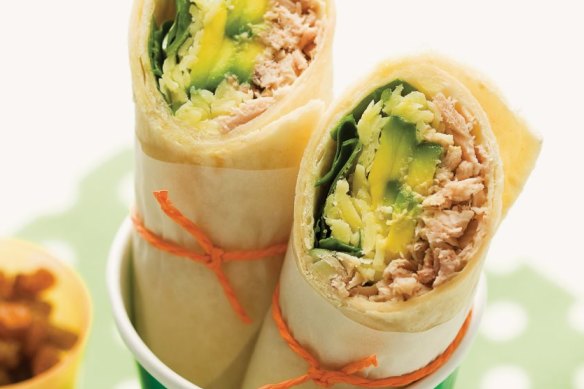 Roll up, roll up: Simple tuna wraps.
