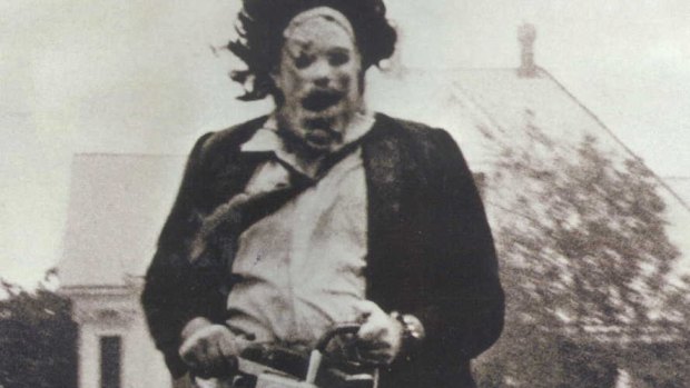 The iconic Leatherface in Hooper's Texas Chain Saw Massacre.