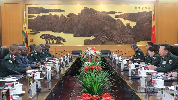Zimbabwean and Chinese military leaders hold talks in Beijing on November 8. China has had ties to Zimbabwe since the African nation's independence in 1980.