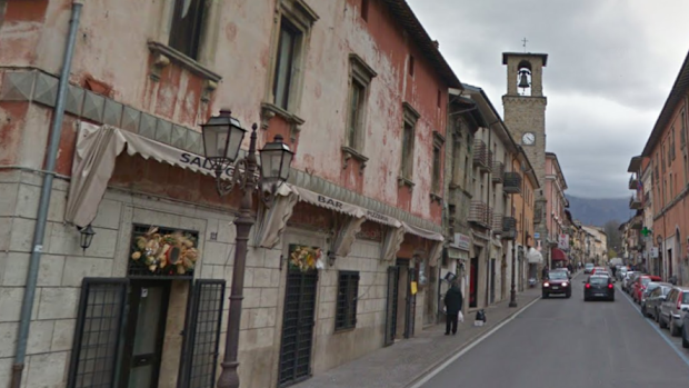 Before: The town of Amatrice before the earthquake.