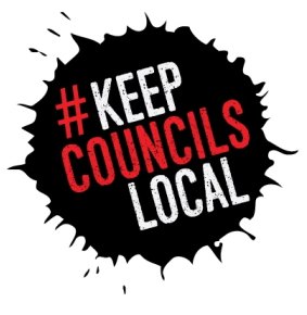 Keep Councils Local logo as part of Ryde, Hunters Hill and Lane Cove councils' anti-merger campaign. 