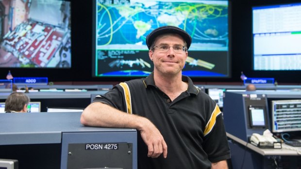 Author Andy Weir during his tour of Johnson Space Centre in Houston.