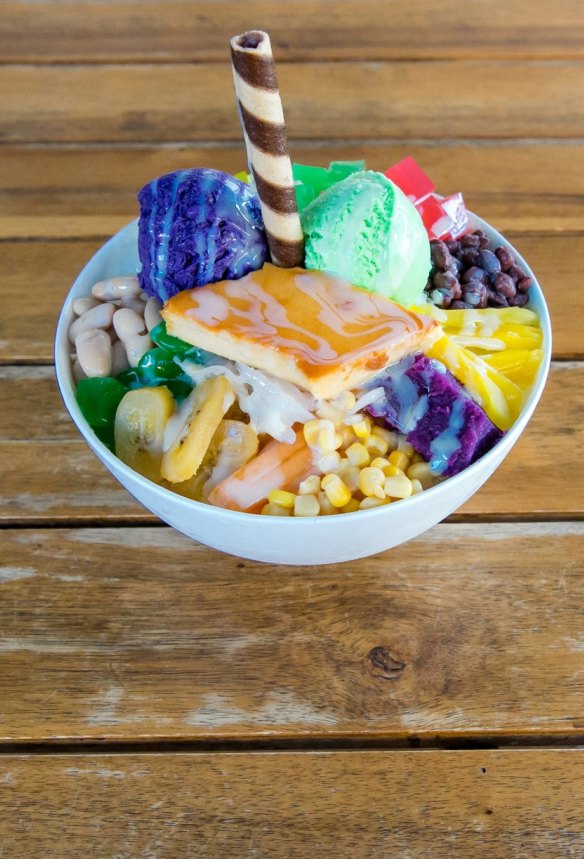 The signature halo halo dessert called the 'delux'.