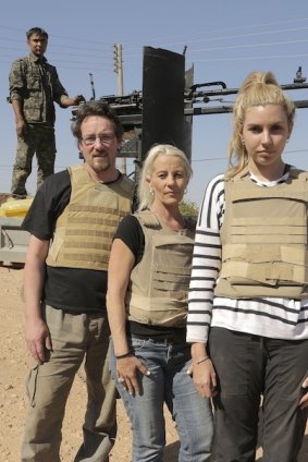 War zone: Andrew Jackson, Kim Vuga and Nicole Judge after their close call with Islamic State.